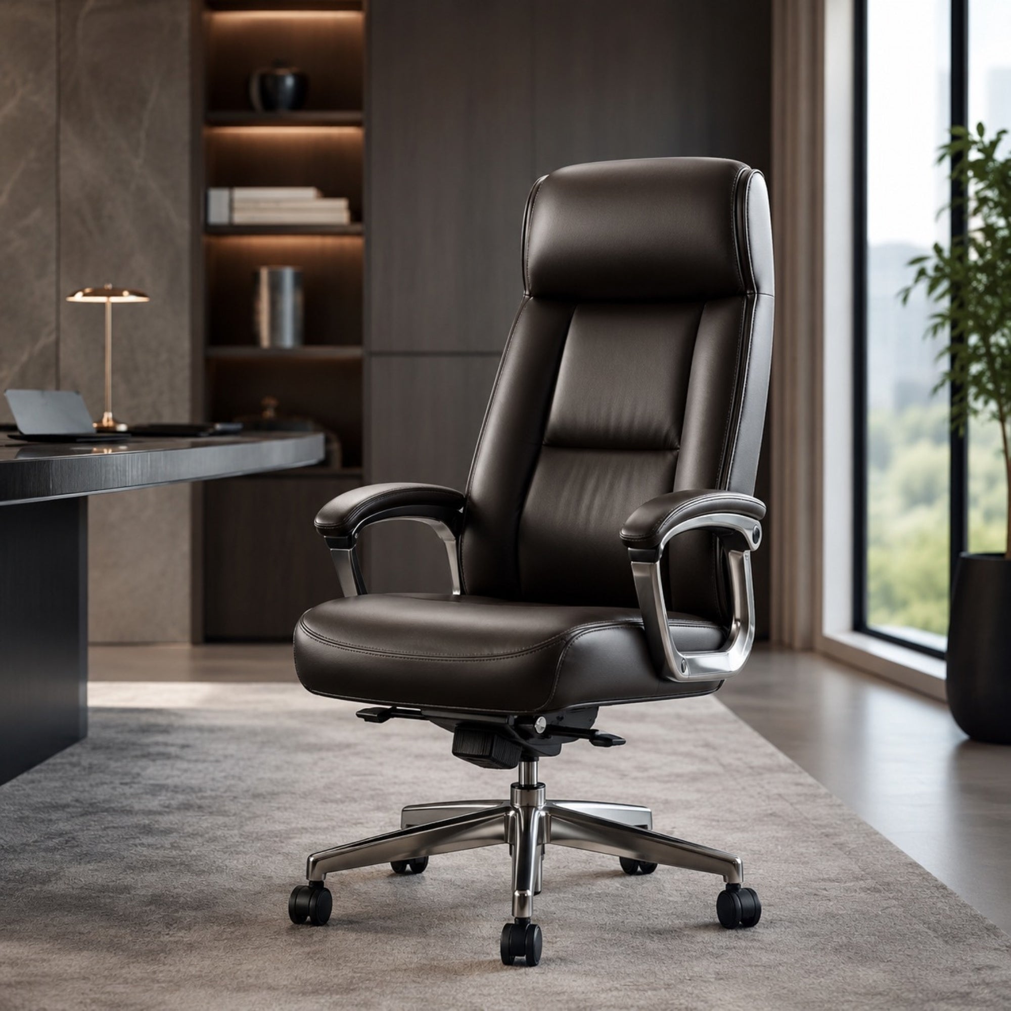 Chaise de bureau en cuir