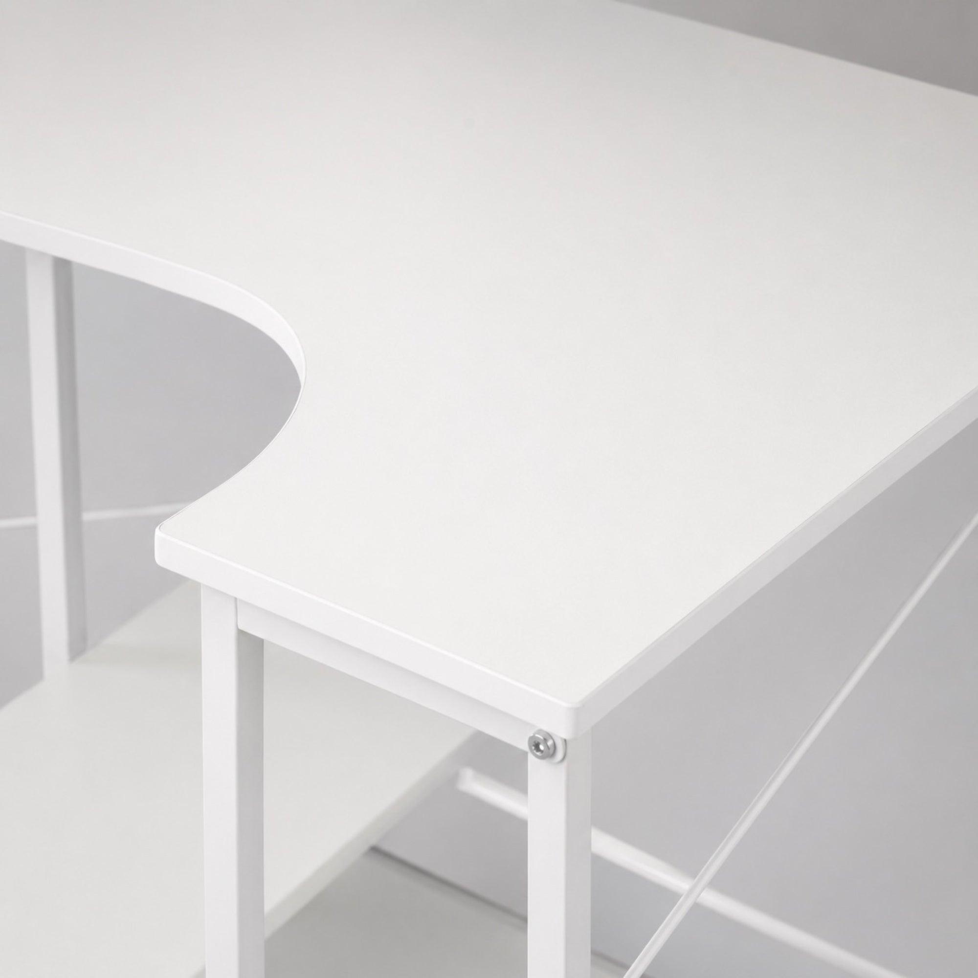 Bureau d’angle avec rangement blanc | StJean-Workspace
