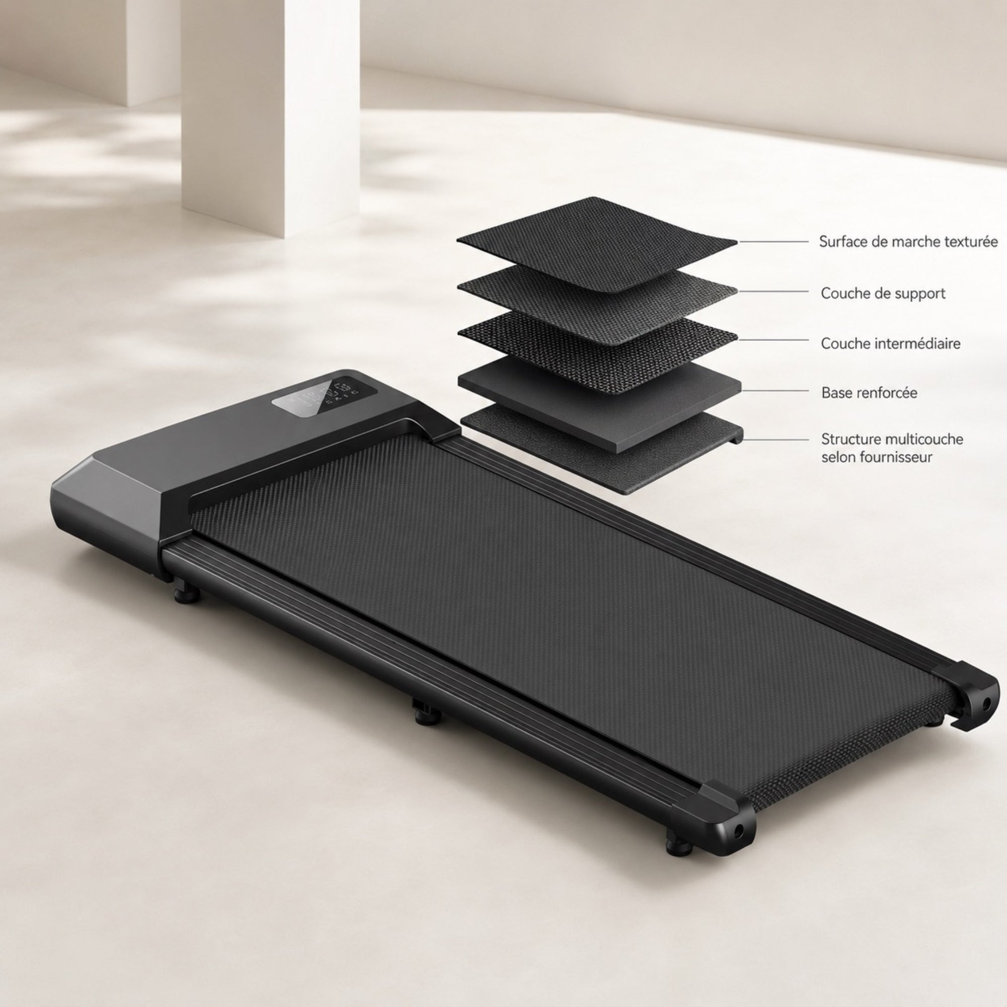 Tapis de marche compact électrique | StJean-Workspace