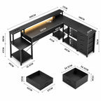Bureau d’angle avec rangement, LED et ports USB | StJean-Workspace