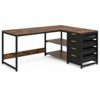 Bureau d’angle avec rangement 4 tiroirs | StJean-Workspace