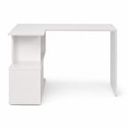 Bureau d’angle blanc avec rangement ouvert | StJean-Workspace