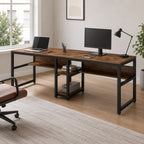 Bureau double avec rangement 200 cm | StJean-Workspace