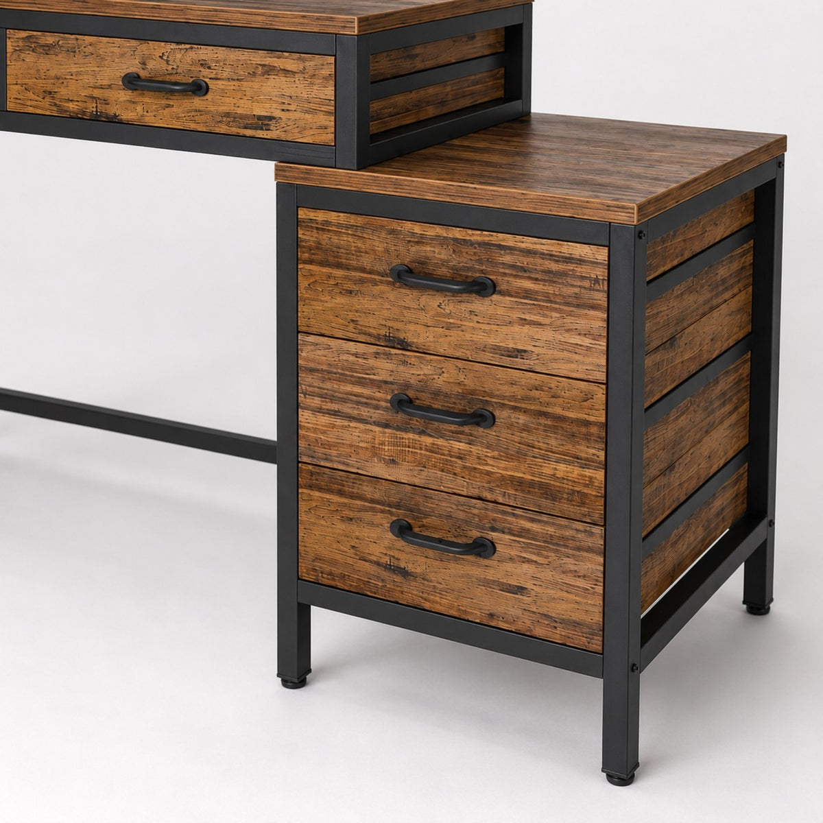 Bureau avec rangement en bois et tiroirs