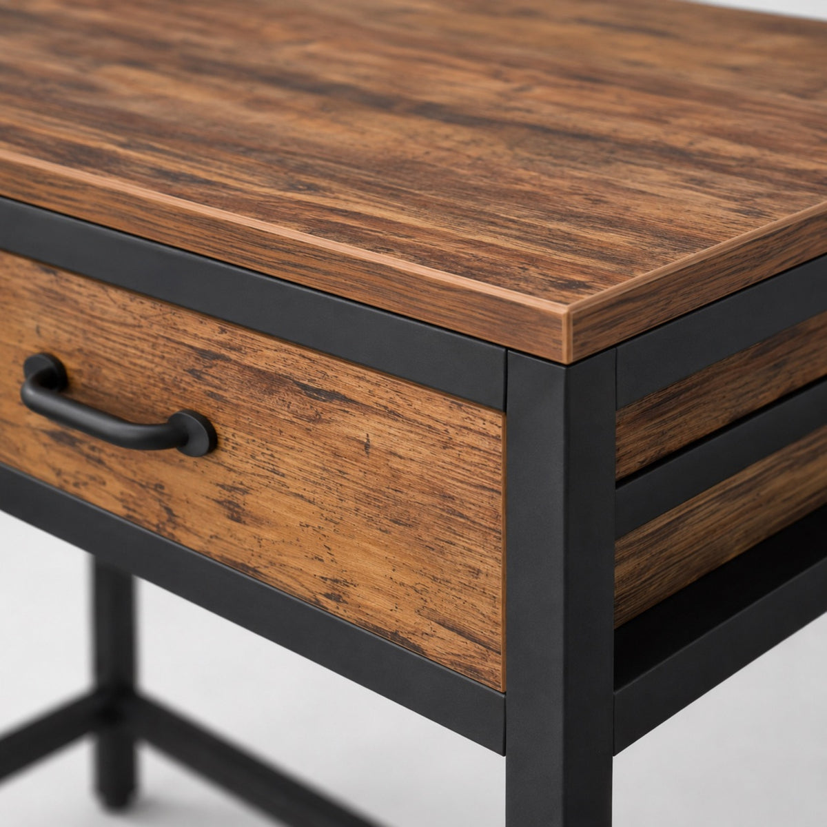 Bureau avec rangement en bois et tiroirs