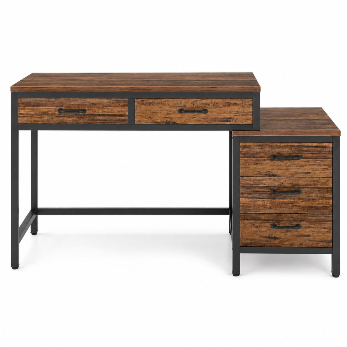 Bureau avec rangement en bois et tiroirs