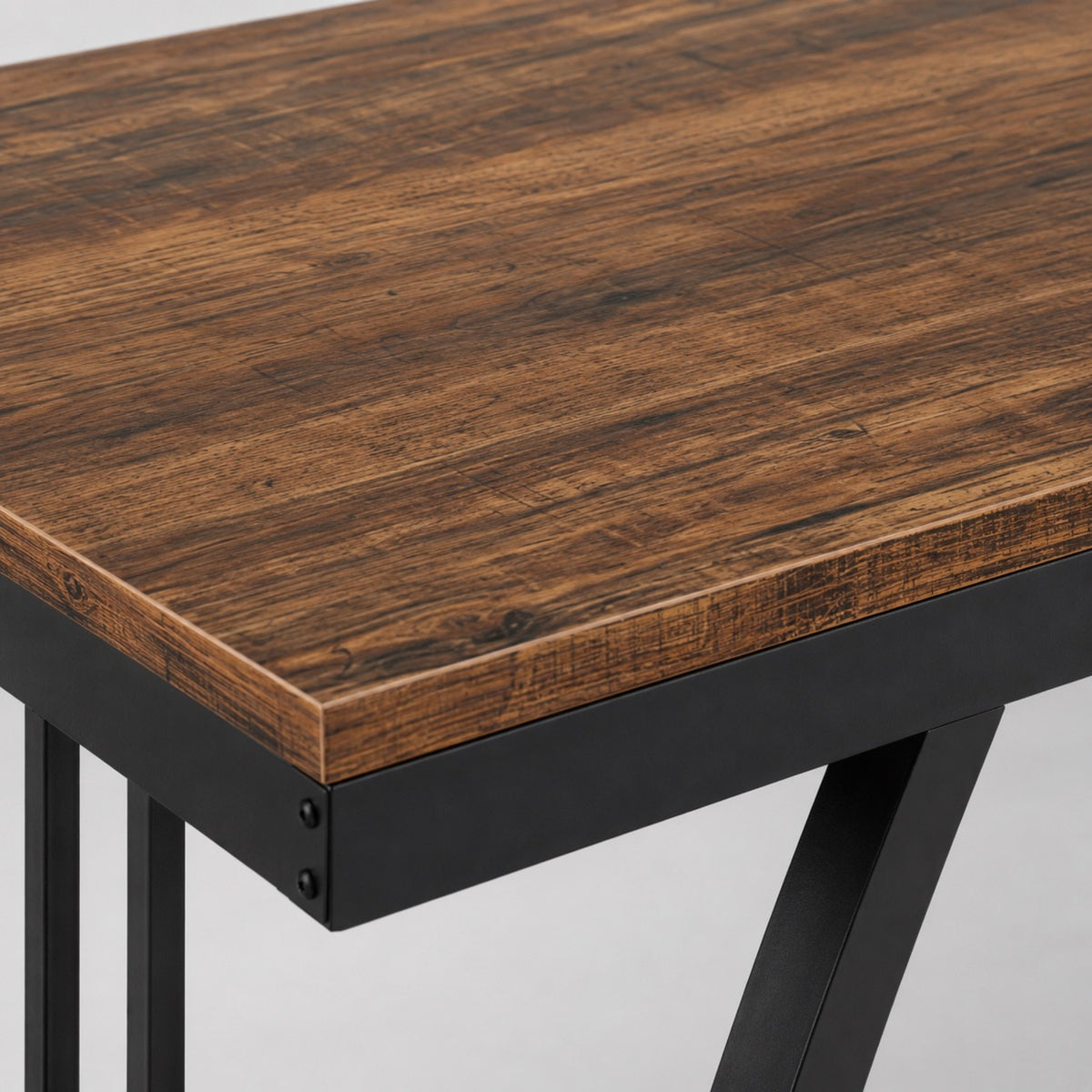 Bureau avec rangement en bois et caisson