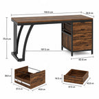 Bureau avec rangement en bois et caisson | StJean-Workspace