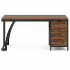Bureau avec rangement en bois et caisson | StJean-Workspace