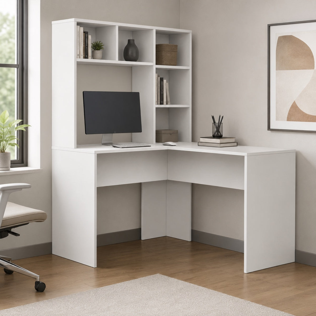 Bureau multifonctions avec rangement en bois