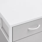 Bureau d’angle avec rangement réversible blanc | StJean-Workspace