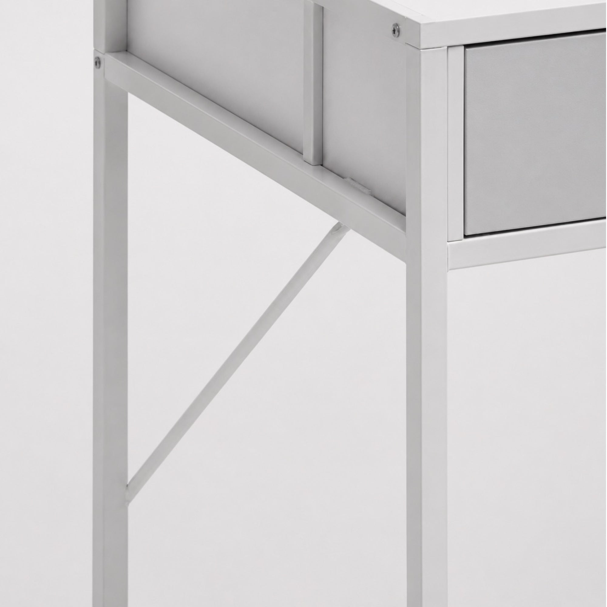 Bureau d’angle avec rangement réversible blanc | StJean-Workspace