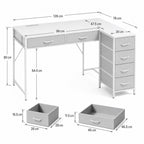 Bureau d’angle avec rangement réversible blanc | StJean-Workspace