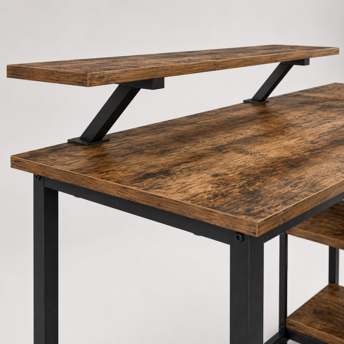 Bureau d'angle avec rangement, support pour écran