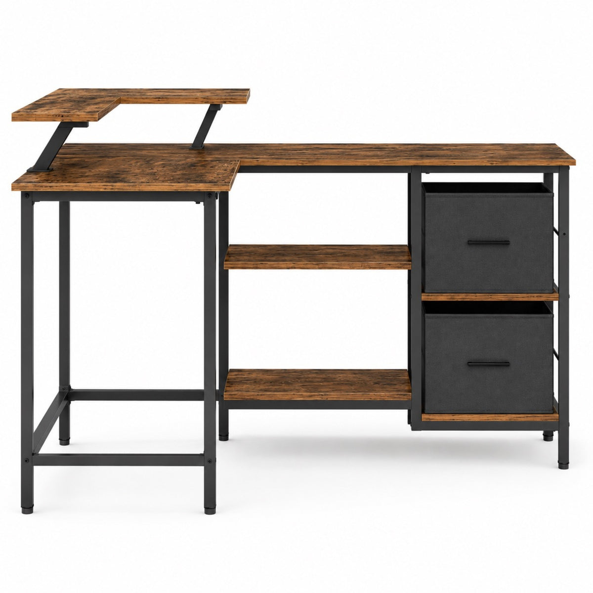 Bureau d'angle avec rangement, support pour écran