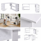 Bureau d’angle blanc modulable avec rangement | StJean-Workspace