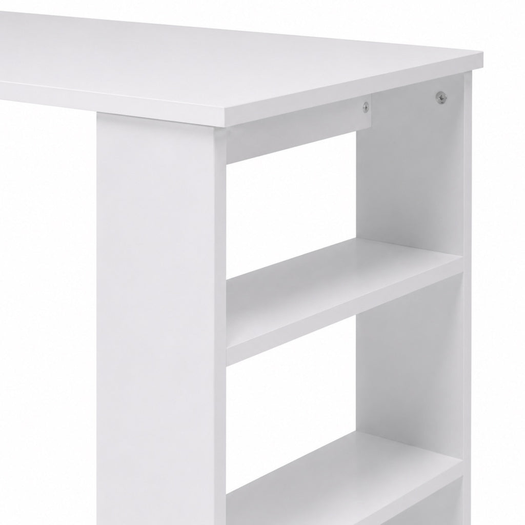 Bureau d’angle blanc modulable avec rangement | StJean-Workspace