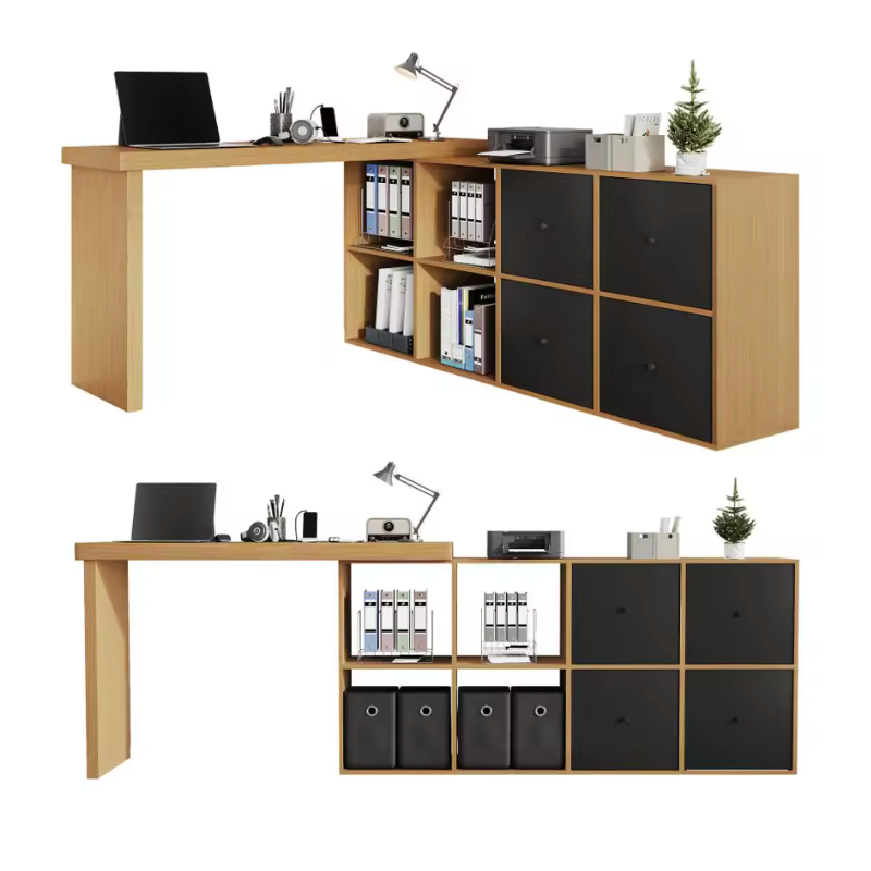 Bureau d'angle multifonction avec rangement
