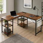 Bureau d’angle convertible avec rangement et prises intégrées | StJean-Workspace