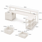 Bureau d’angle avec rangement, tiroirs et support écran | StJean-Workspace