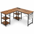 Bureau d’angle convertible avec rangement et prises intégrées | StJean-Workspace