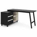 Bureau d’angle noir avec rangements et tiroirs | StJean-Workspace