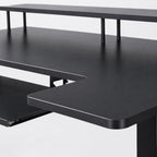 Bureau assis-debout électrique noir avec plateau clavier | StJean-Workspace