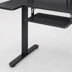 Bureau assis-debout électrique noir avec plateau clavier | StJean-Workspace