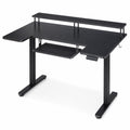 Bureau assis-debout électrique noir avec plateau clavier | StJean-Workspace