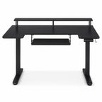 Bureau assis-debout électrique noir avec plateau clavier | StJean-Workspace