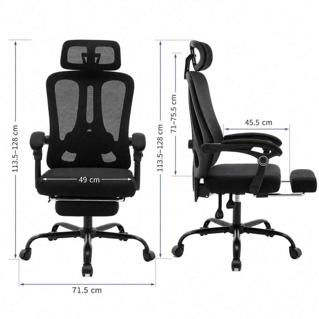 Chaise de bureau ergonomique en maille réglable | StJean-Workspace