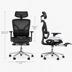 Chaise de bureau ergonomique avec repose-pieds | StJean-Workspace