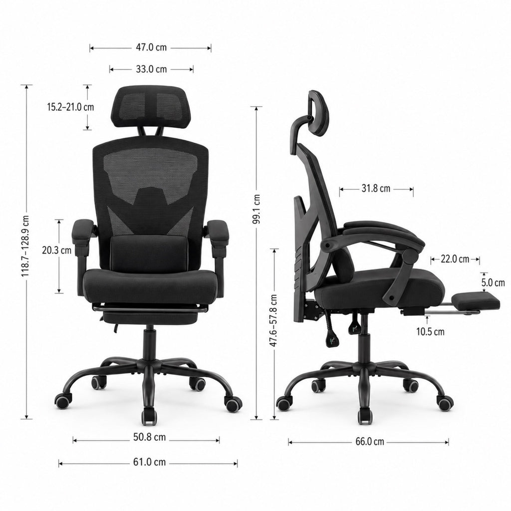 Chaise de bureau ergonomique avec repose-pieds | StJean-Workspace