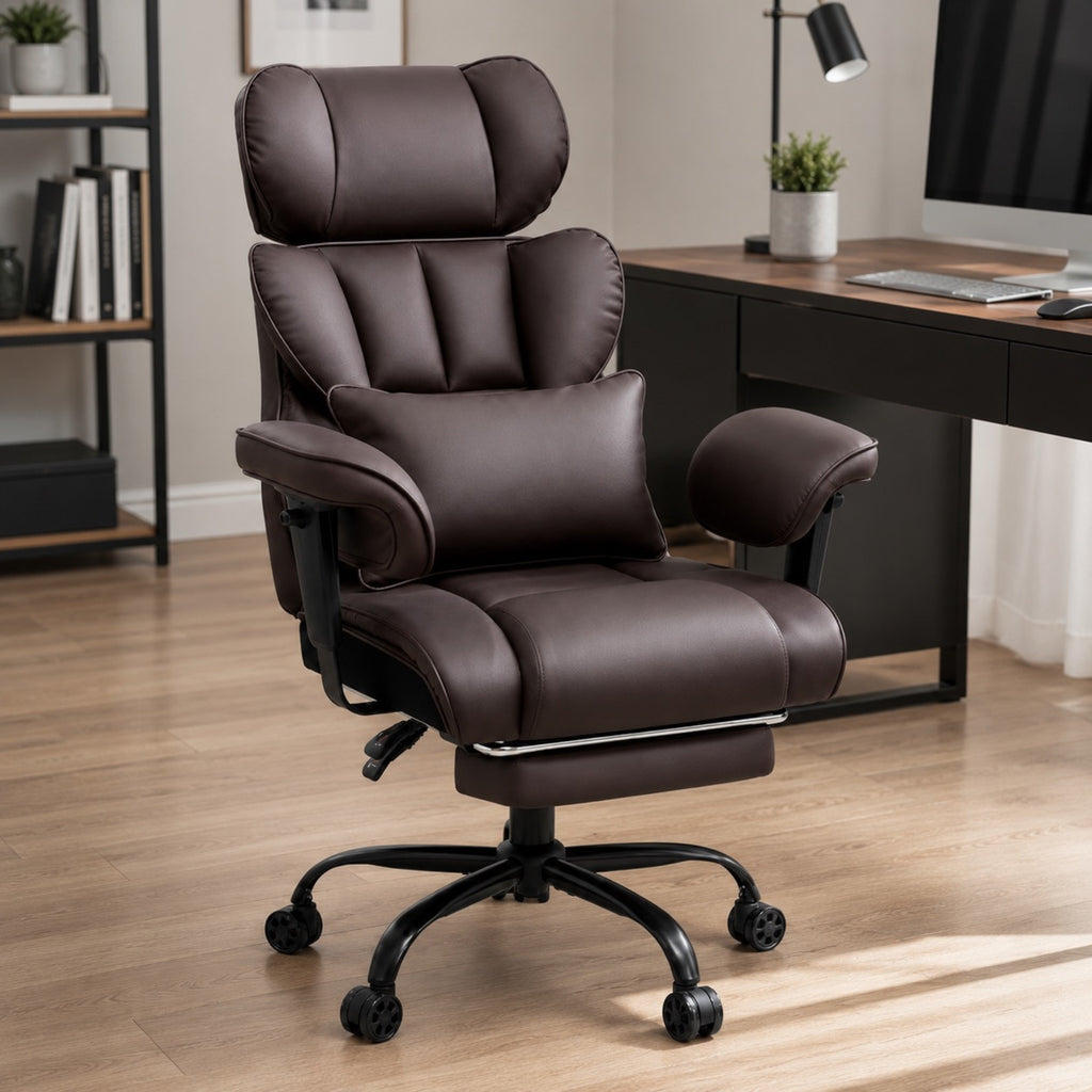 Chaise de bureau ergonomique en cuir  | StJean-Workspace