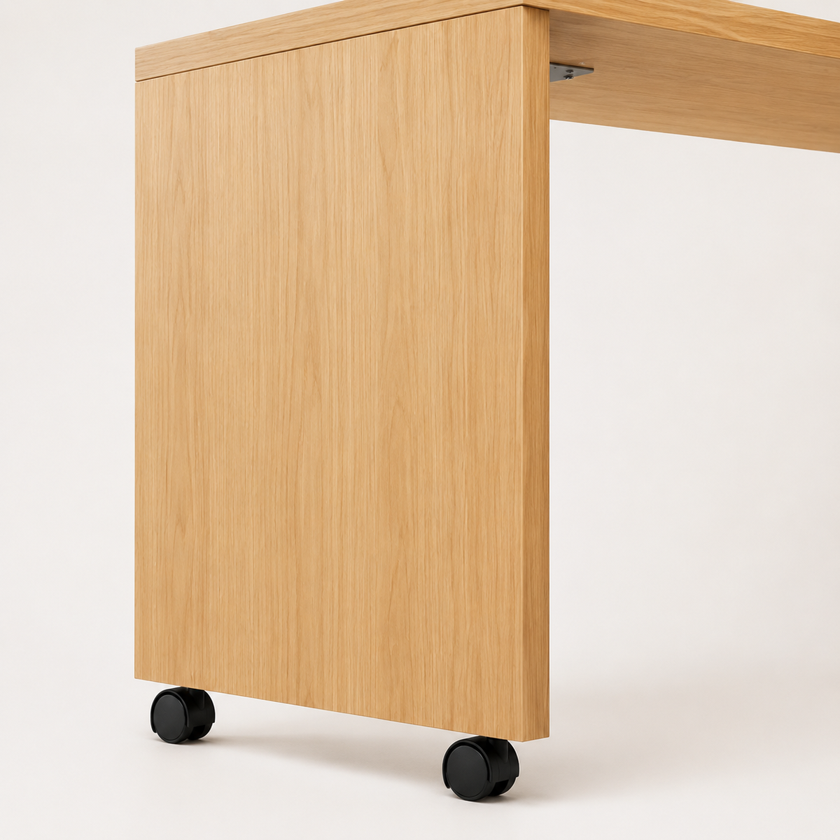 Bureau pliable et pivotant 360° avec commode et rangements
