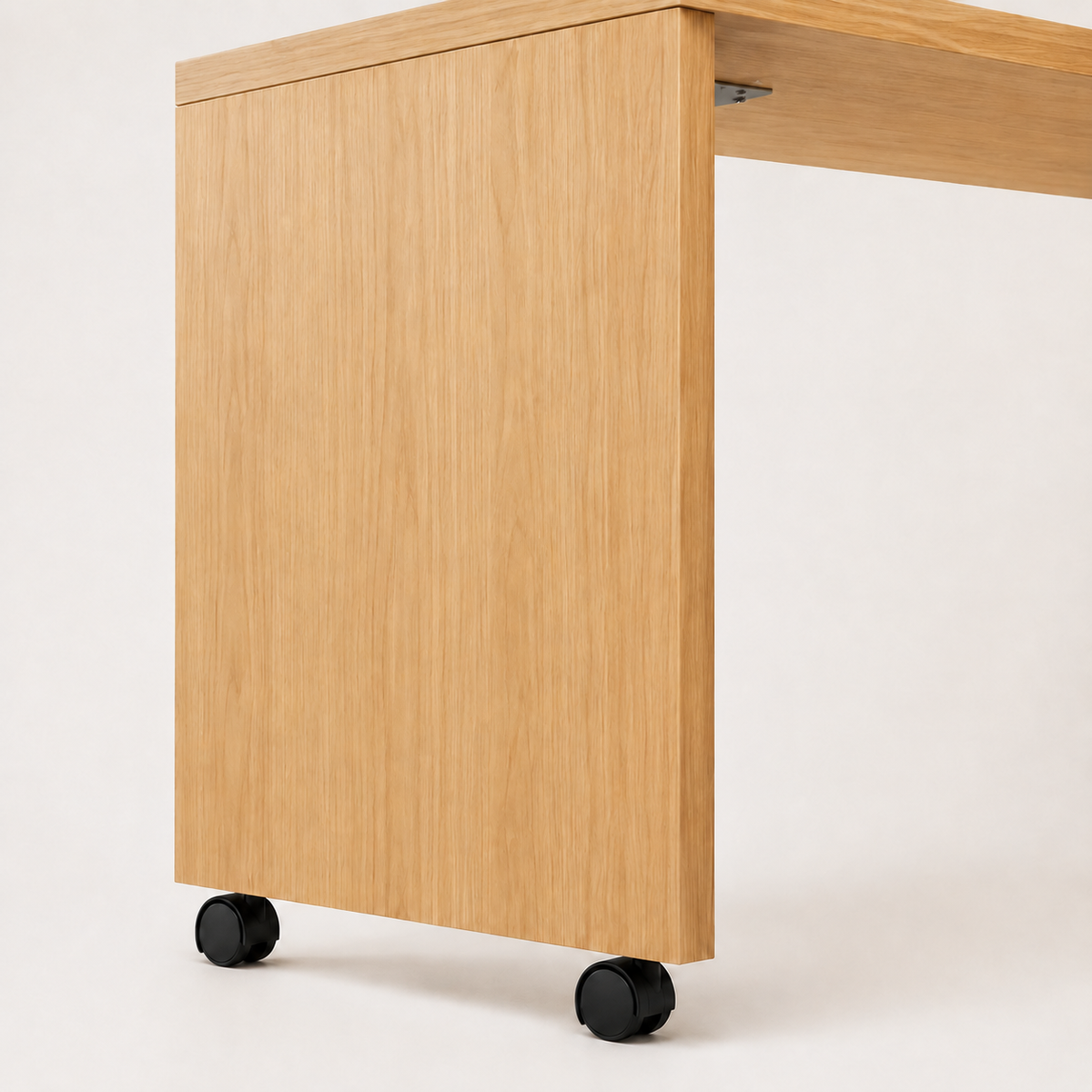 Bureau pliable noir et pivotant à 360° avec commode et rangements
