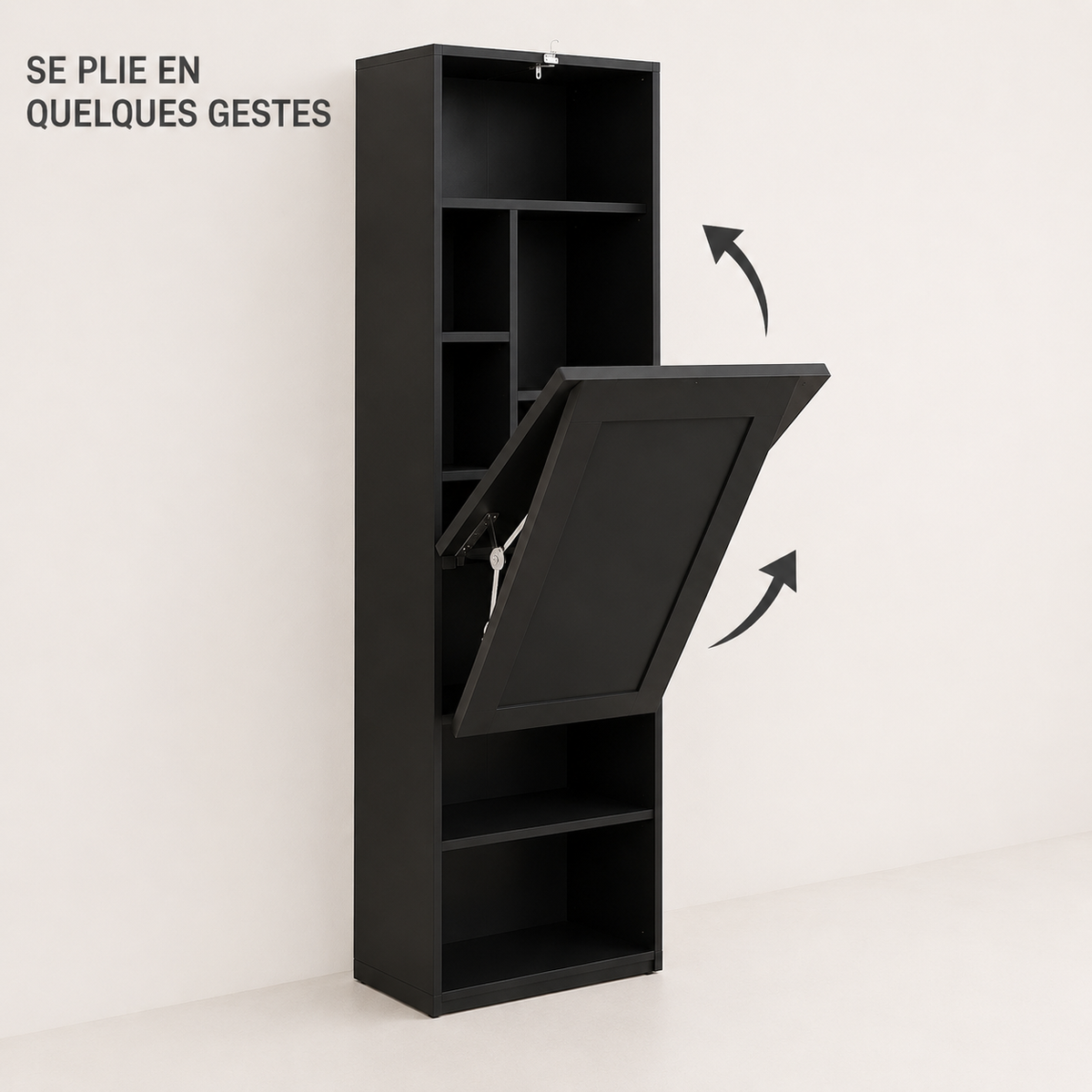 Bureau pliable noir 3-en-1 avec tableau noir