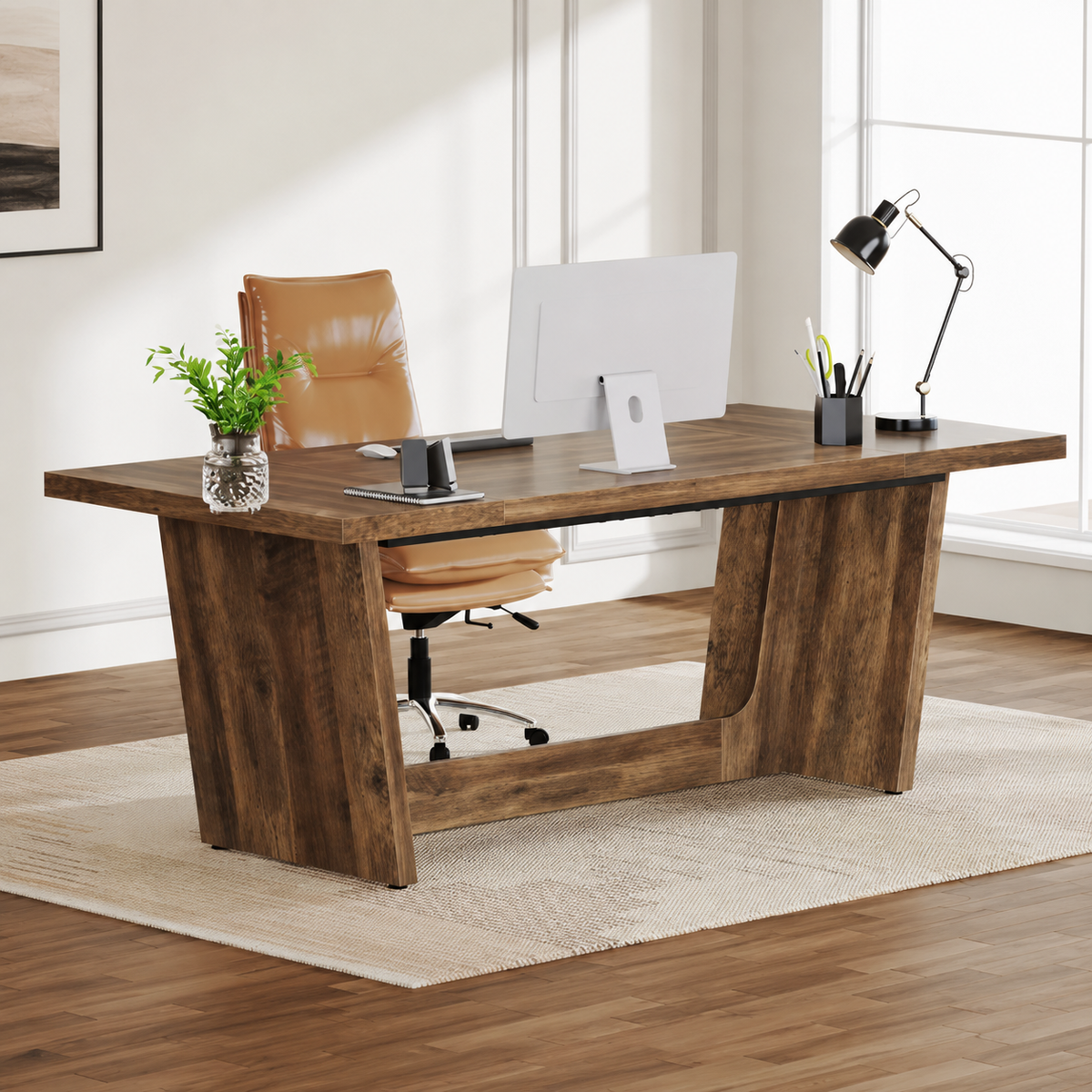 Bureau design exécutif en bois 180 cm