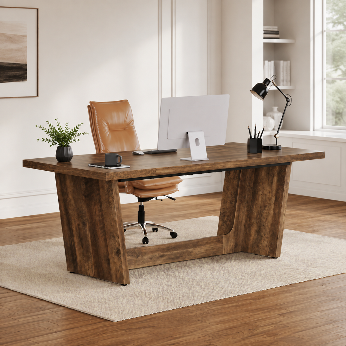 Bureau design exécutif en bois 180 cm