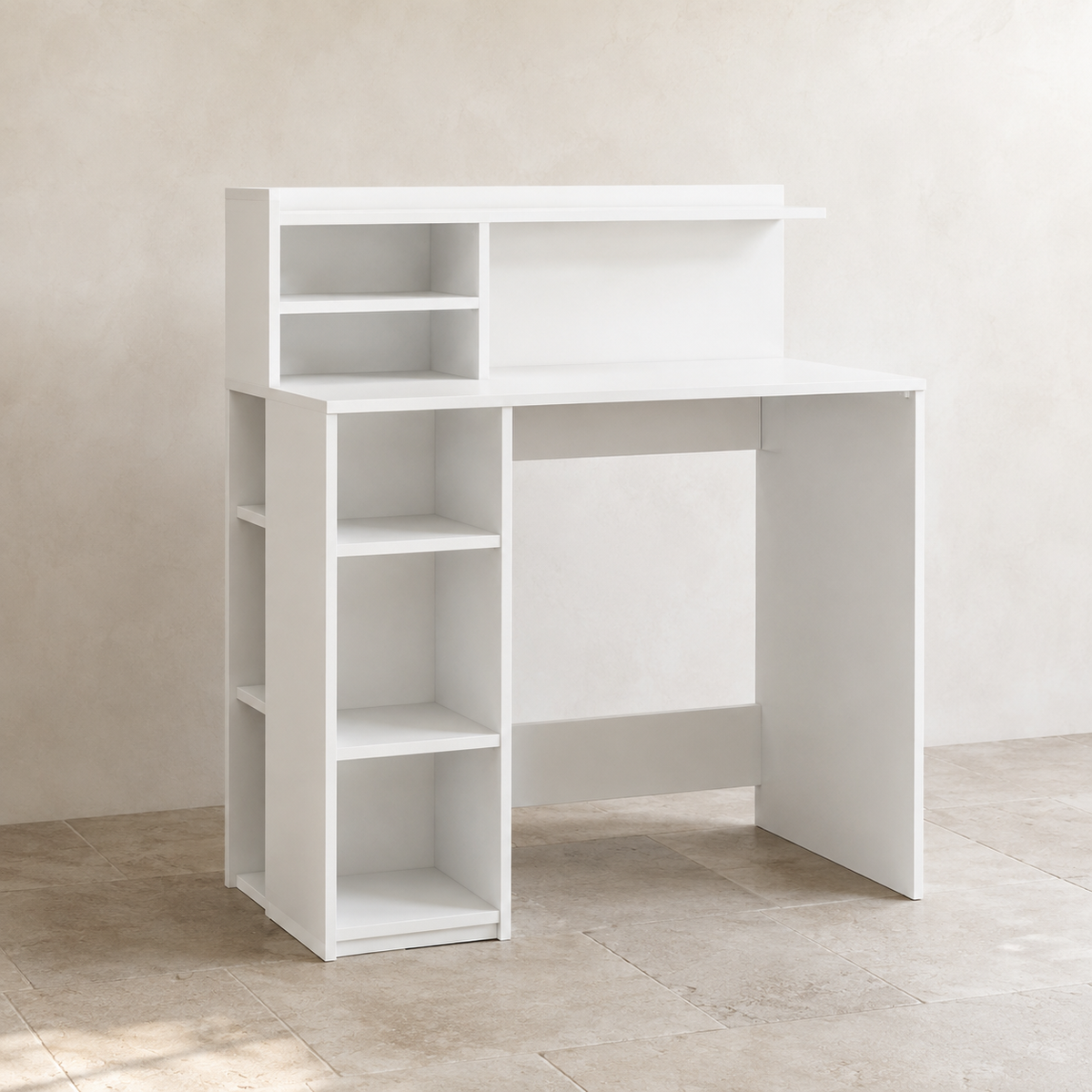 Bureau avec bibliothèque gain de place 90 cm avec rangements