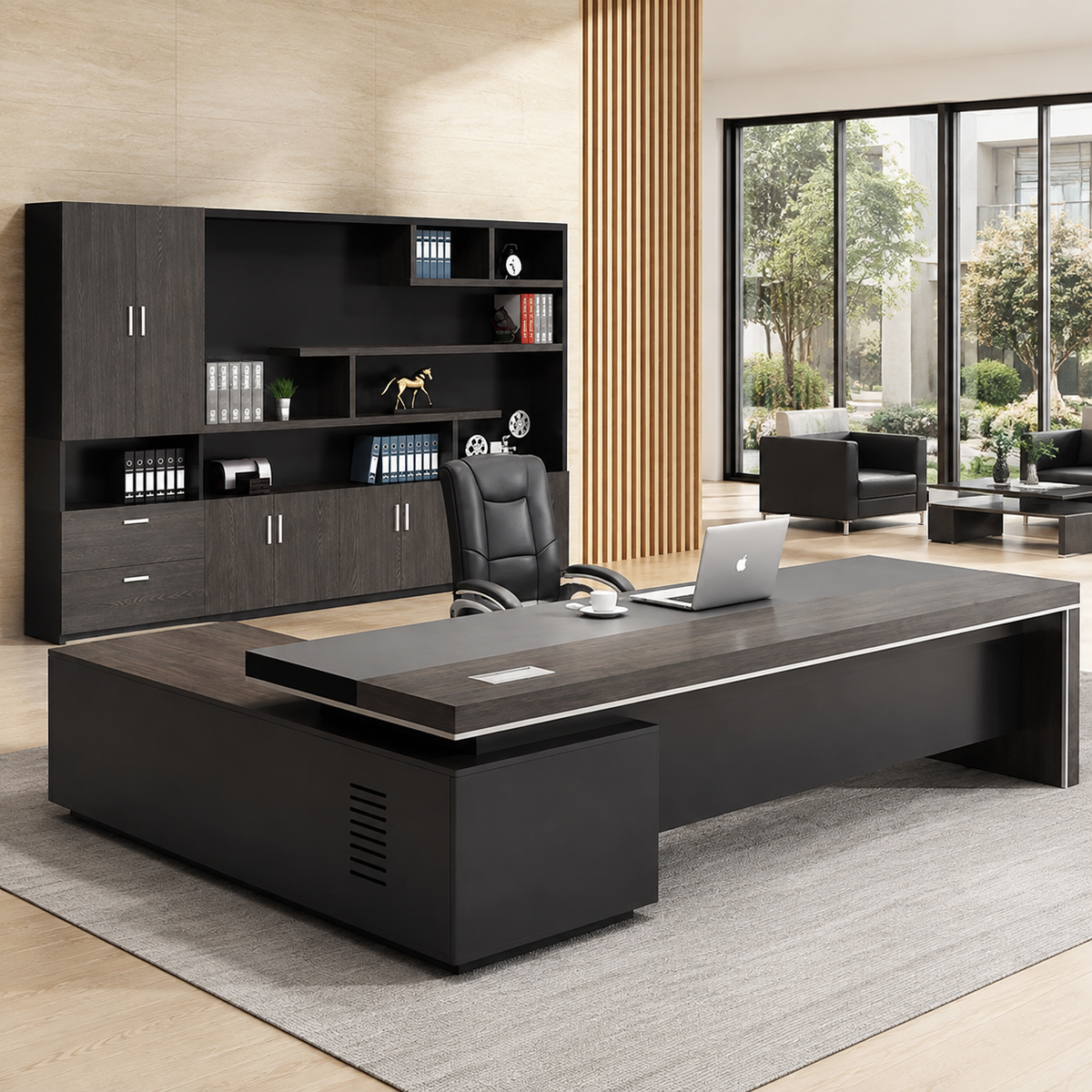 Bureau de direction en L personnalisable