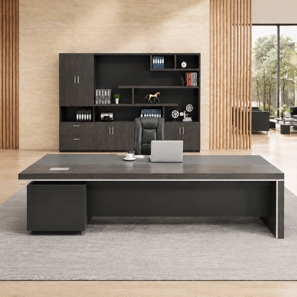 Bureau de direction en L personnalisable