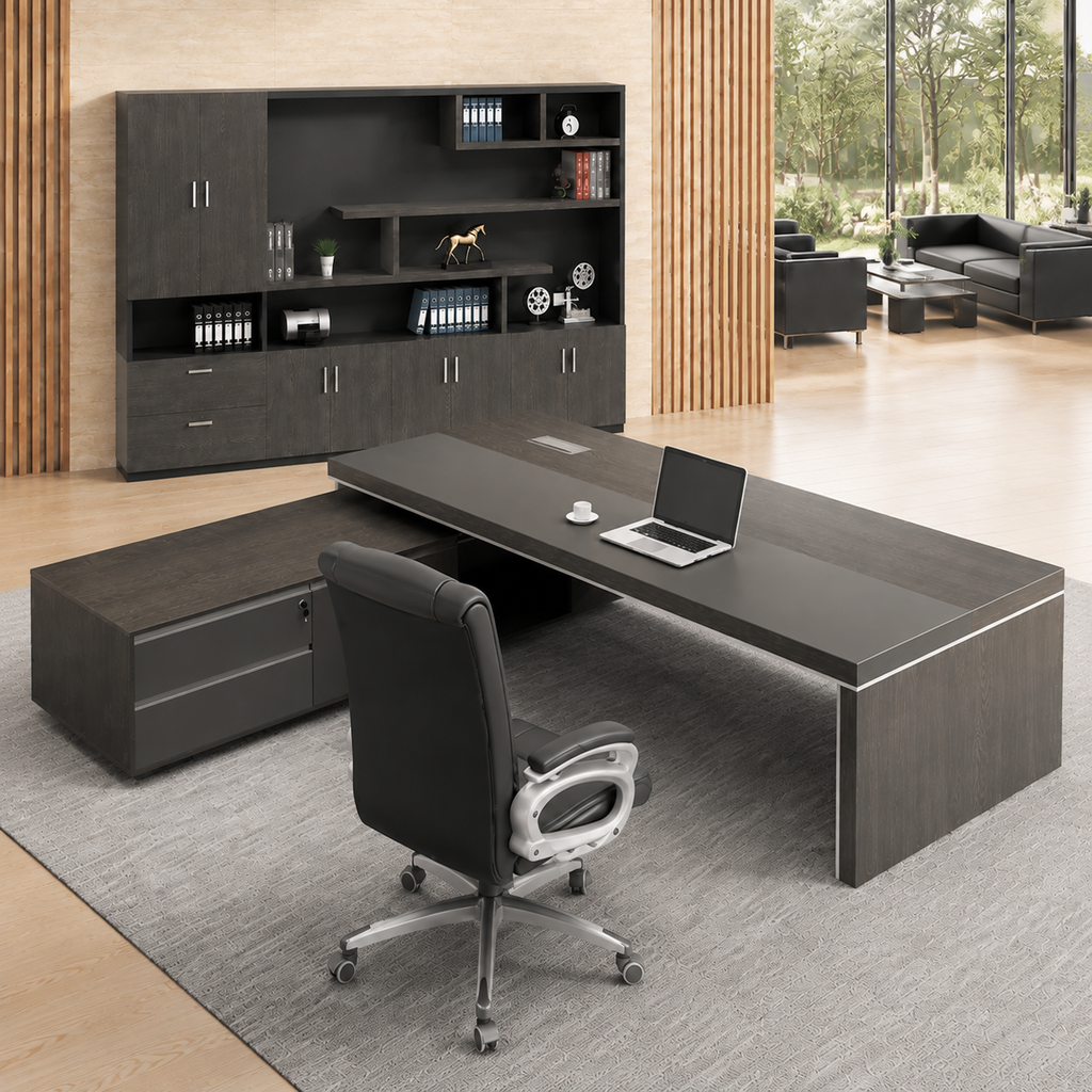 Bureau de direction en L personnalisable