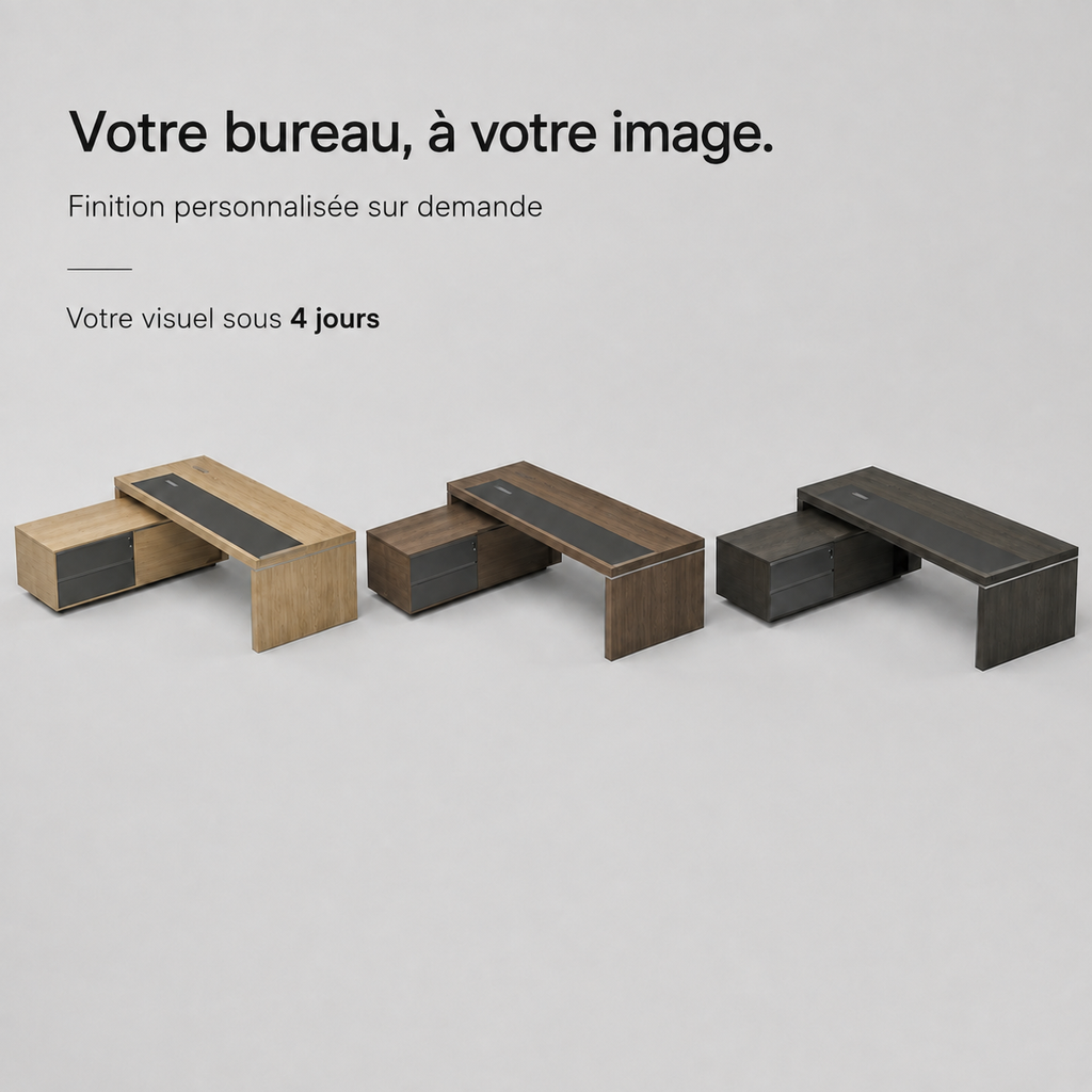 Bureau de direction en L personnalisable