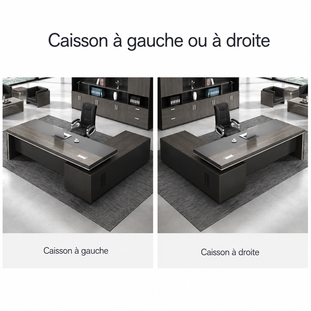 Bureau de direction en L personnalisable
