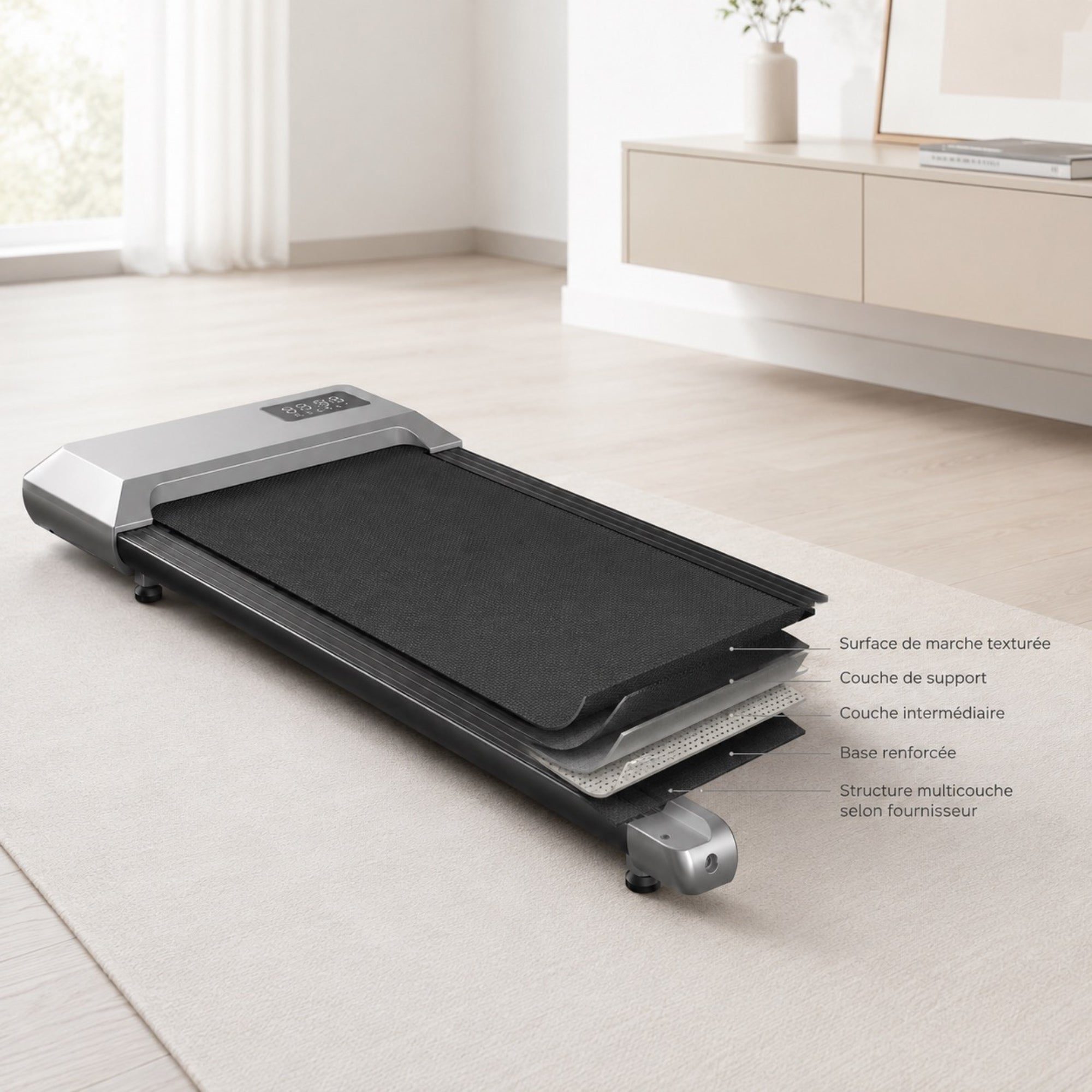 Tapis de marche compact électrique | StJean-Workspace