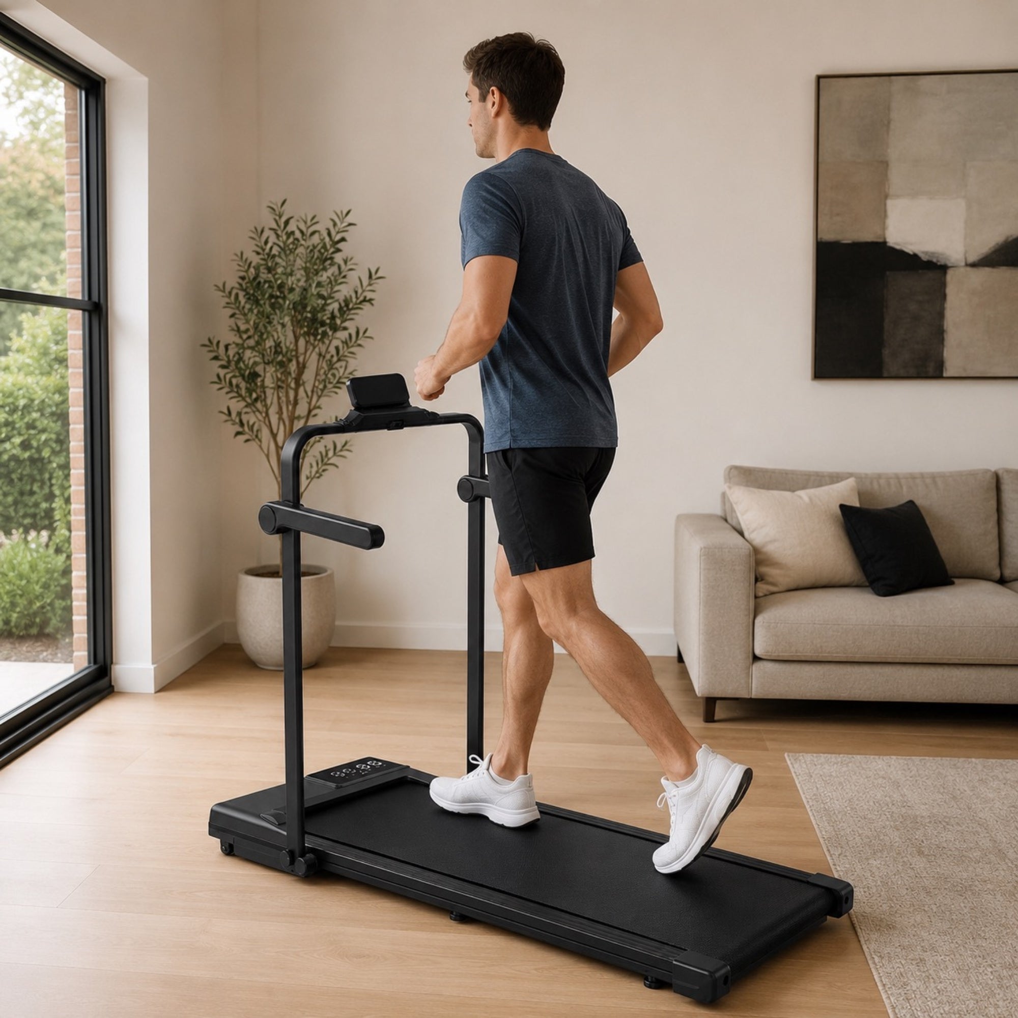 Tapis de course Pliable Inclinable Compact Noir | StJean-Workspace