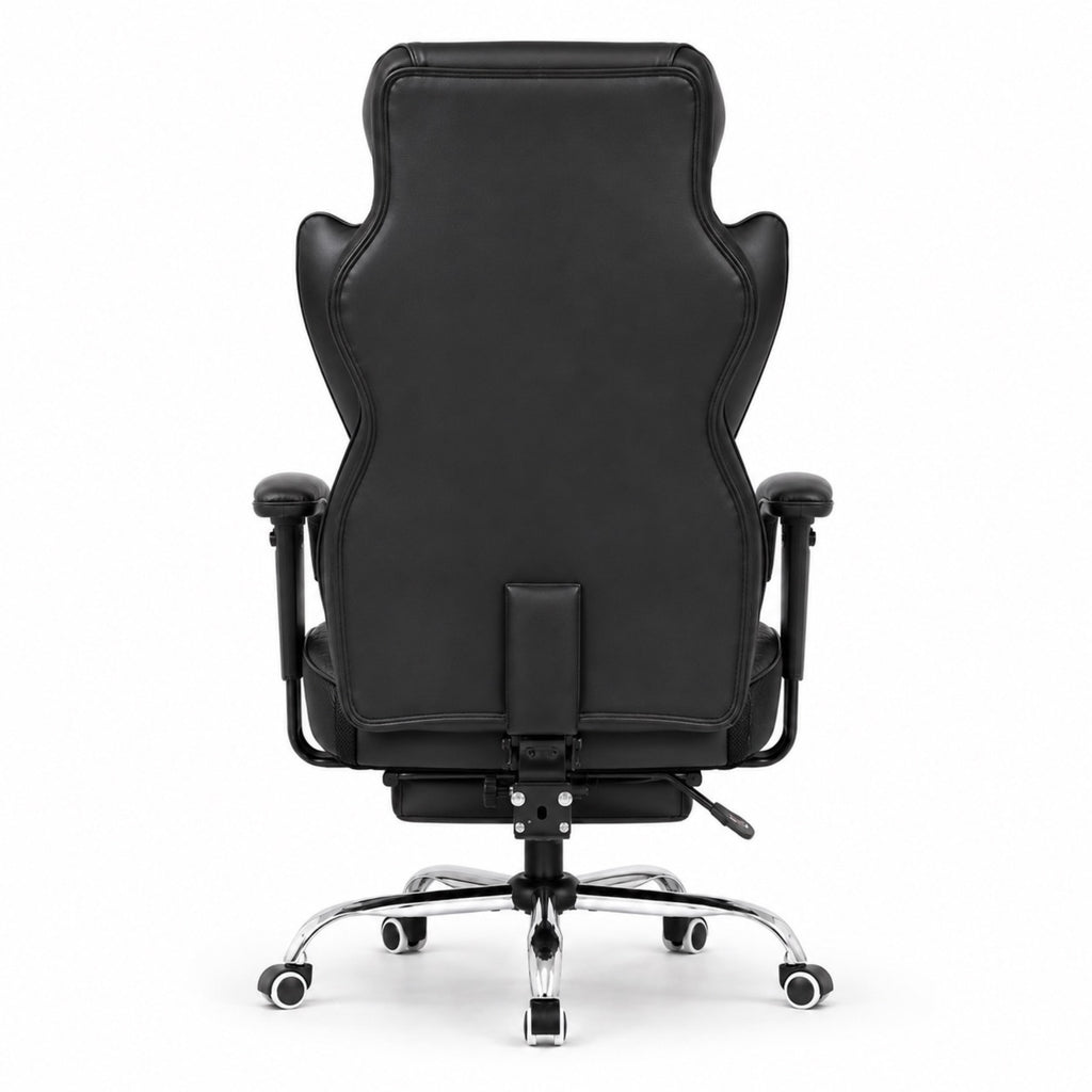 Chaise de bureau ergonomique en cuir avec repose-pieds | StJean-Workspace