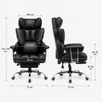 Chaise de bureau ergonomique en cuir avec repose-pieds | StJean-Workspace