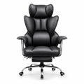 Chaise de bureau ergonomique en cuir avec repose-pieds | StJean-Workspace